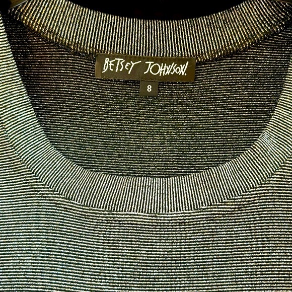 1990s Betsey Johnson silver and black sparkly dress - Picture 4 of 5